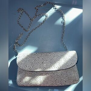 Jessica McClintock Silver Crystal Clutch
